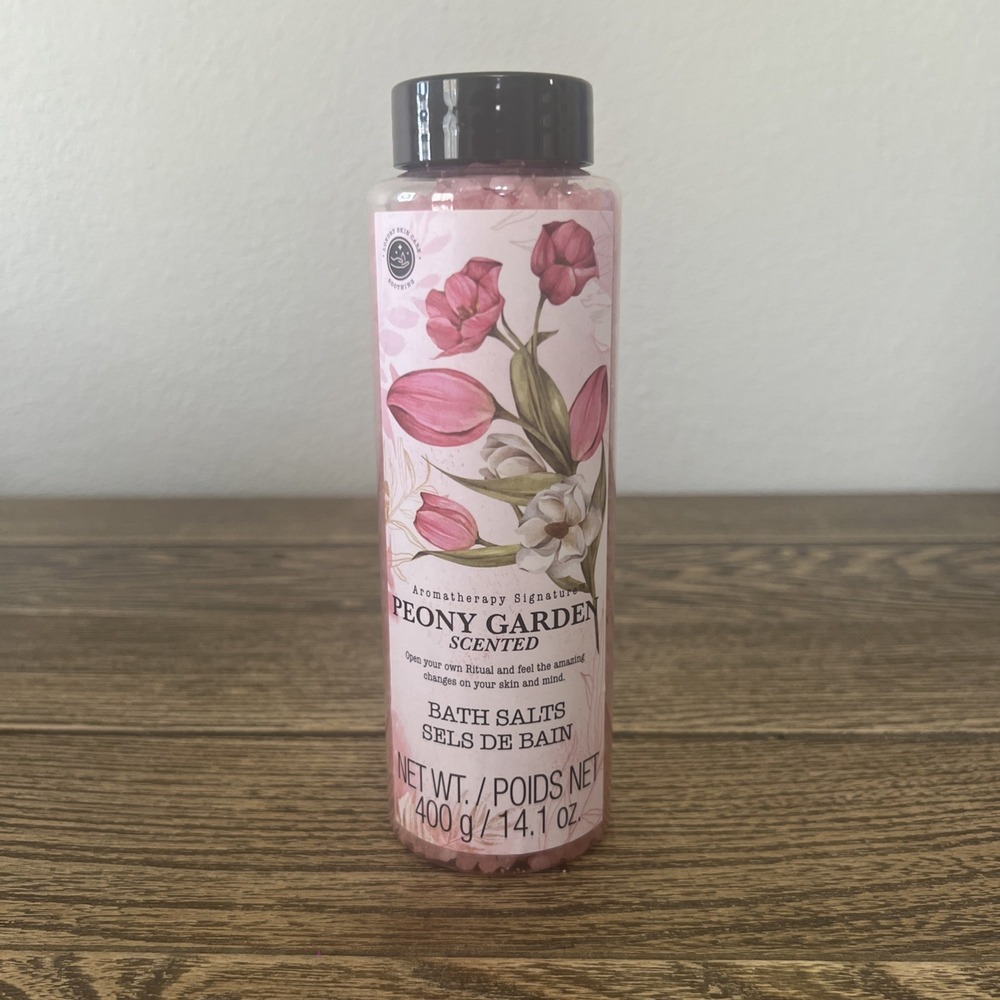 Aromatherapy Signature 14.1 Oz PEONY Garden Bath Salts‎ Brand New Sealed